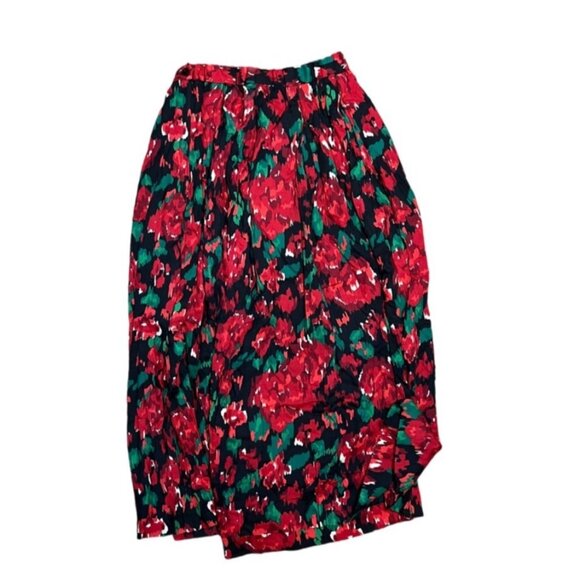 Vintage Pendleton Maxi Skirt Roses Floral Wool Blend Artsy Nature Novelty 4 - Picture 1 of 6